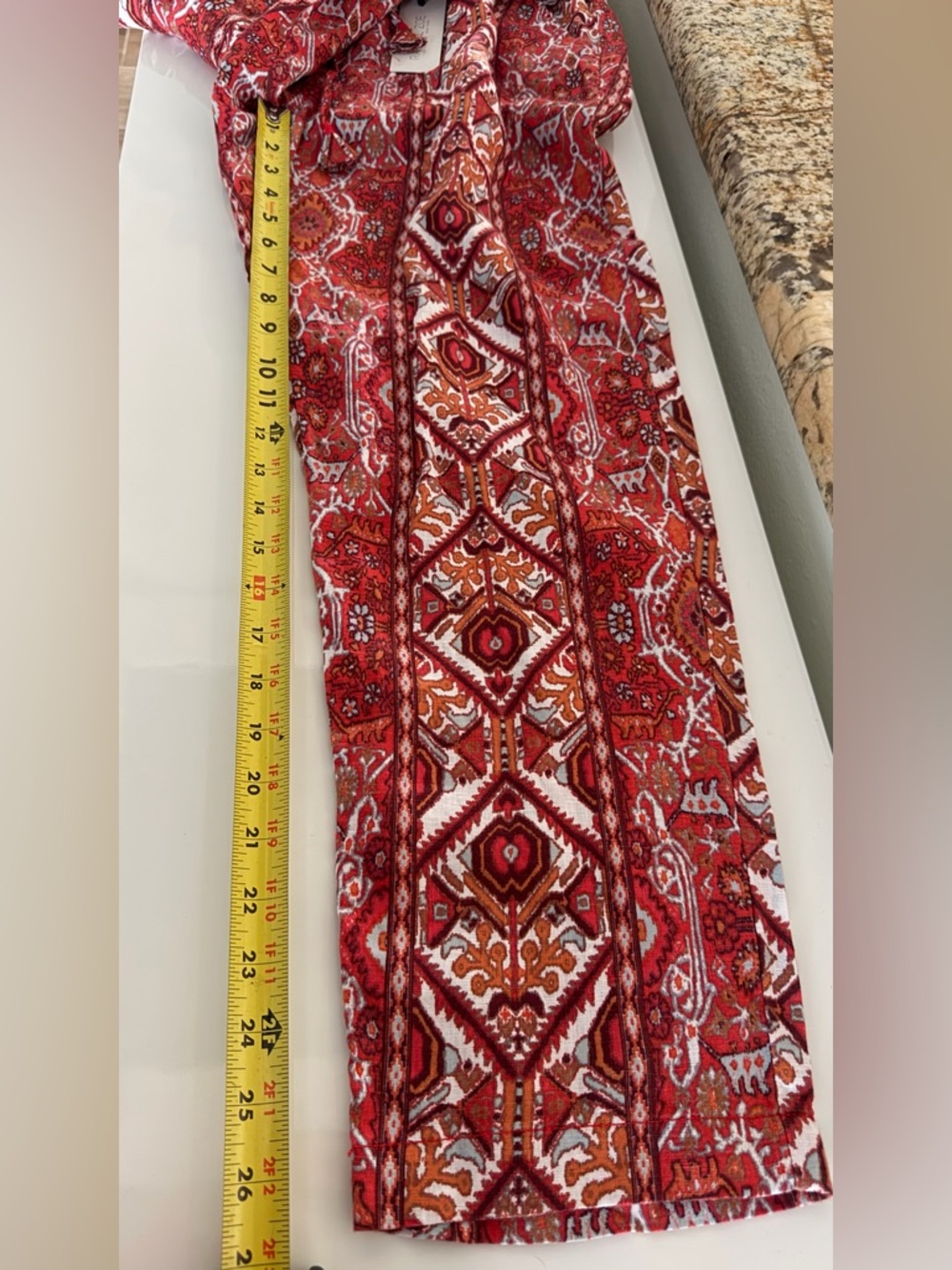 Rachel Zoe Red & Rust Geometric Print Drawstring Pants - Picture 3 of 7